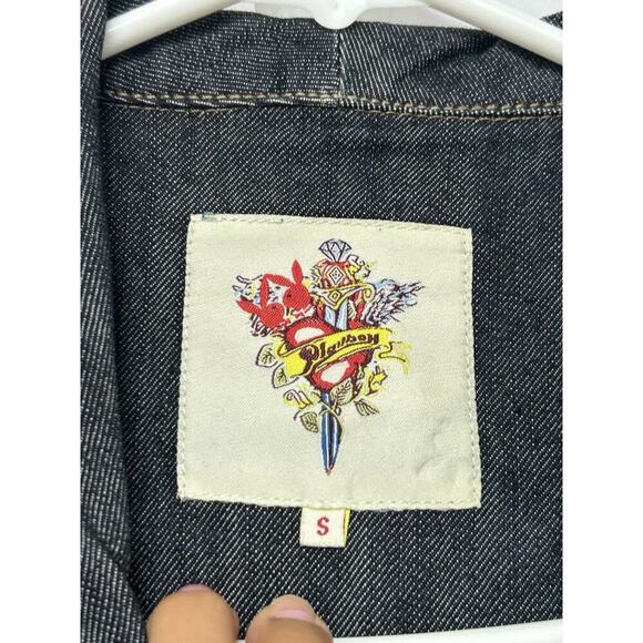 Playboy Y2K Denim Vest Deadstock Embroidered Rhinestone Size Small Jean 2007 - Picture 6 of 9